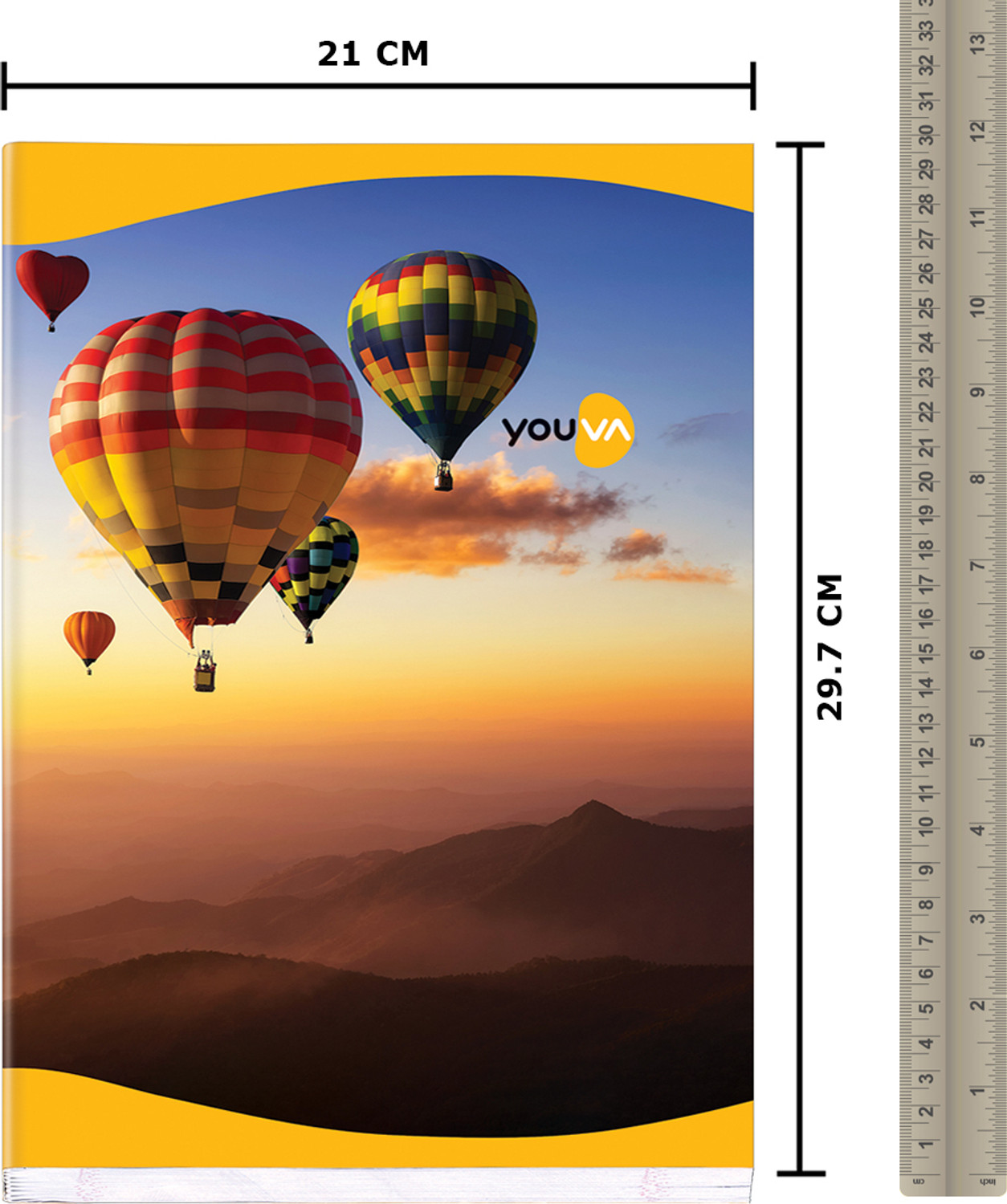 Image of Youva Long Book A4 Notebook Single Line 276 Pages