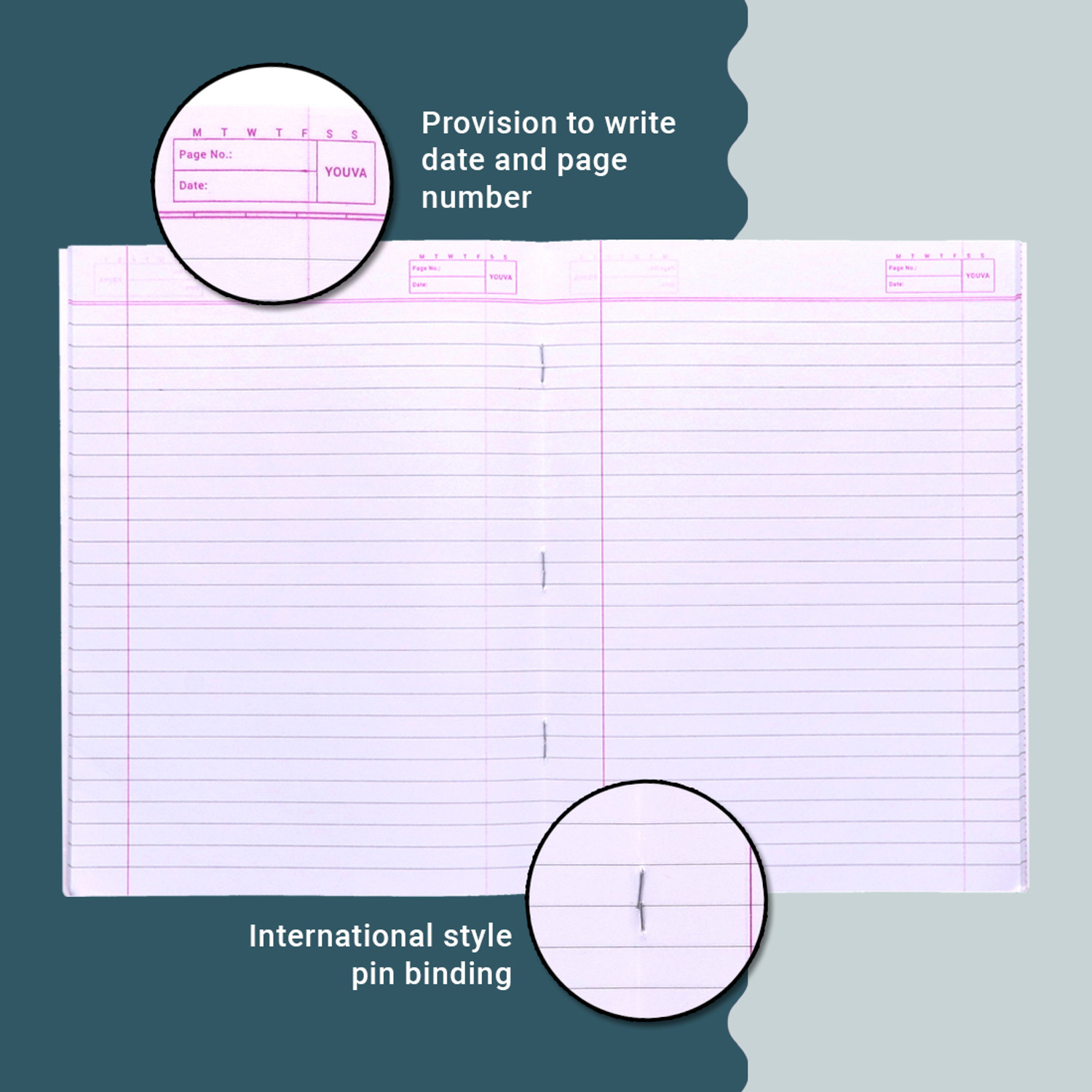 Image of NAVNEET Youva Soft Bound 18x24 cm Single Line High Quality Regular Notebook Ruled 172 Pages