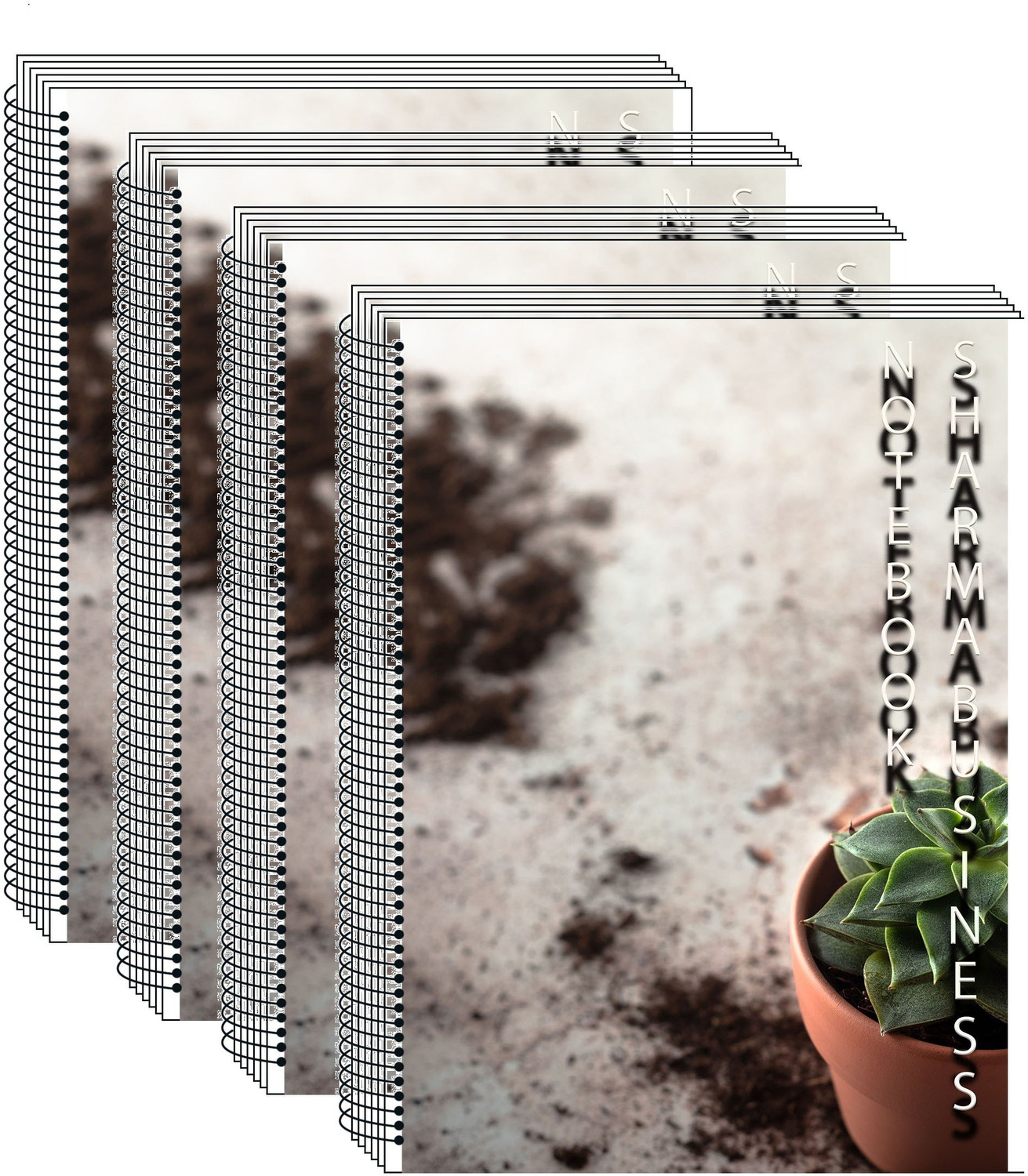 Image of KRASHTIC Spiral Notebook A4 Size 200 Page Unruled White Plain Page Pack of 4 A4 Notebook Unruled 200 Pages