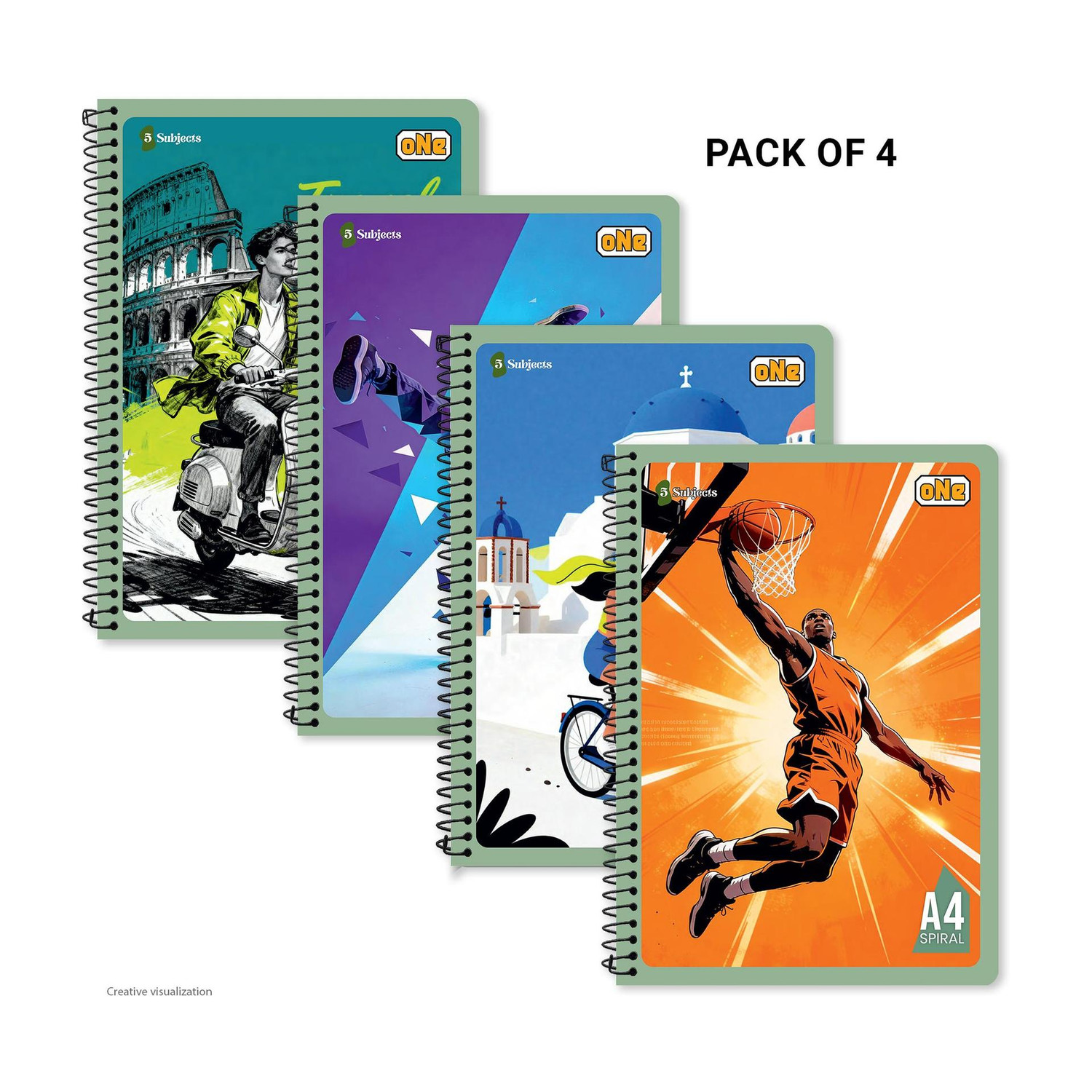 Image of NRP oNe 5 Subject A4 Notebook Unruled 400 Pages
