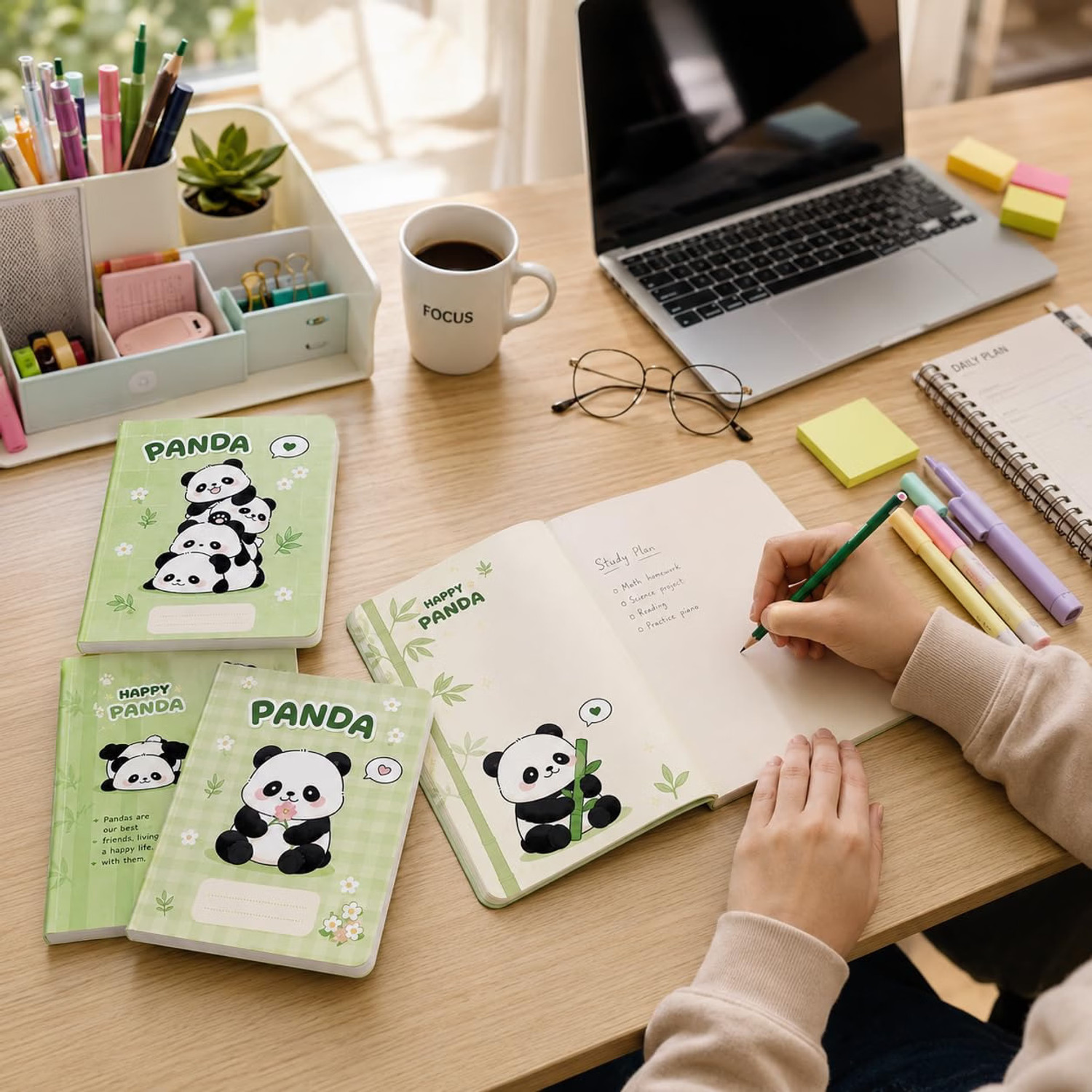 Image of City King Panda Theme A5 Notebook Single Line (Ruled) 900 Pages