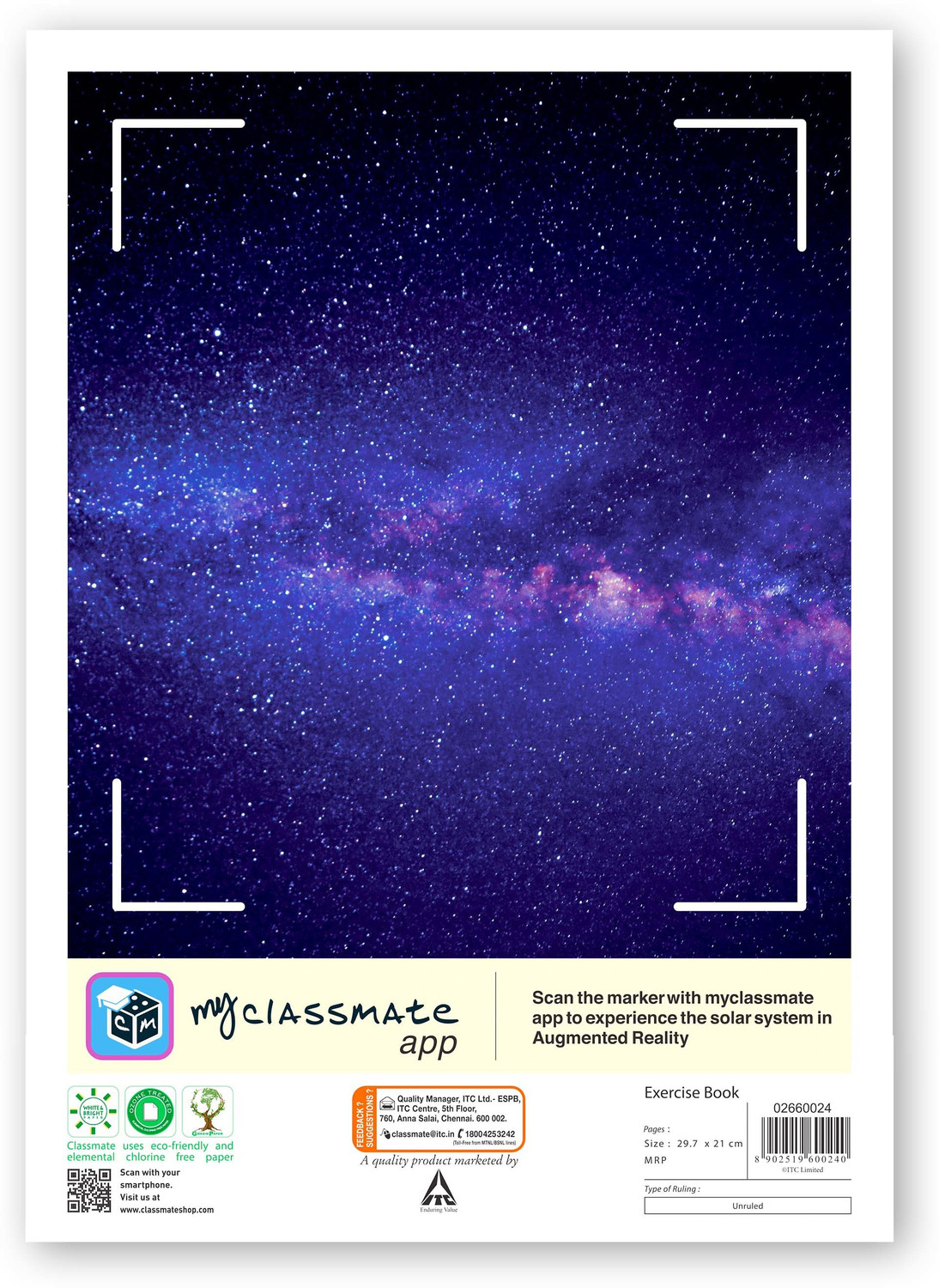 Image of Classmate Interaktiv AR A4 Notebook Unruled 140 Pages