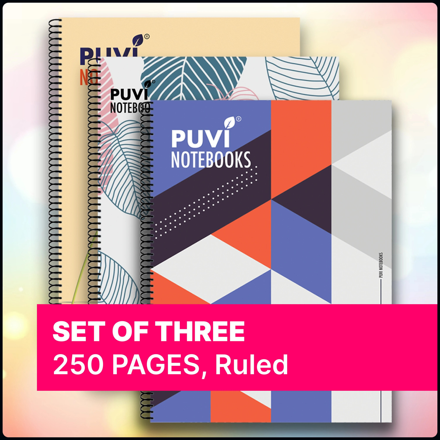 Image of Puvi SPIRAL NOTEBOOK A4 Notebook Ruled 250 Pages