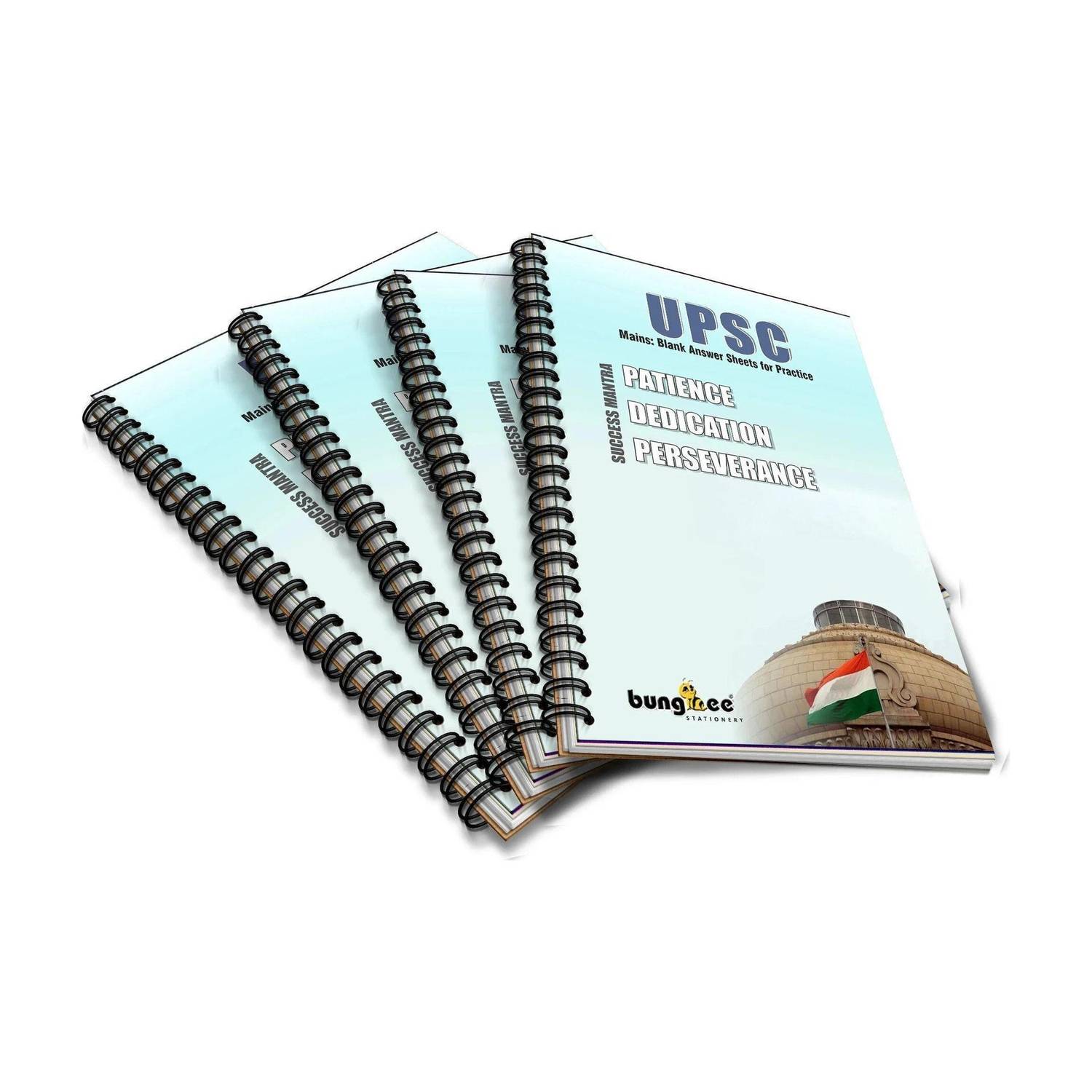 Bungbee UPSC Mains Answer Writing Copy Booklet- Design 4, 210 Pages/ 105 Sheets per Book A4 Notebook Unruled 840 Pages