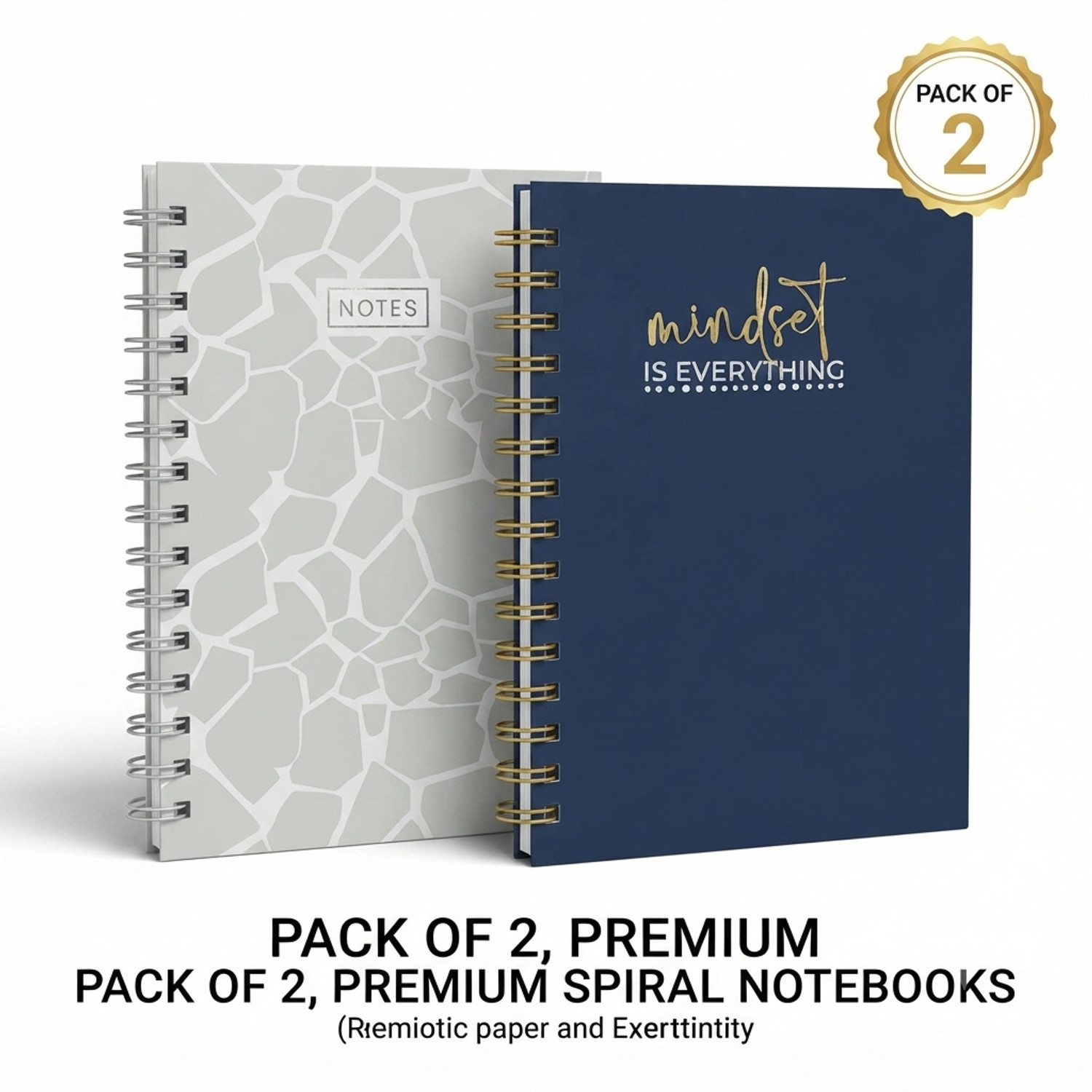 Image of PAPER US Premium Spiral Journal Pack of 2 | Notes & Writing A5 Journal Ruled 160 Pages
