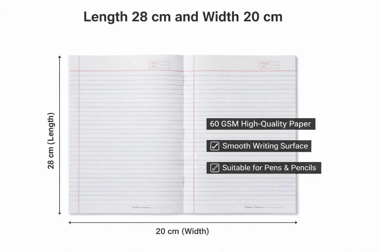Image of Hawamahal Writing Notebooks A4 Notebook Ruled 160 Pages
