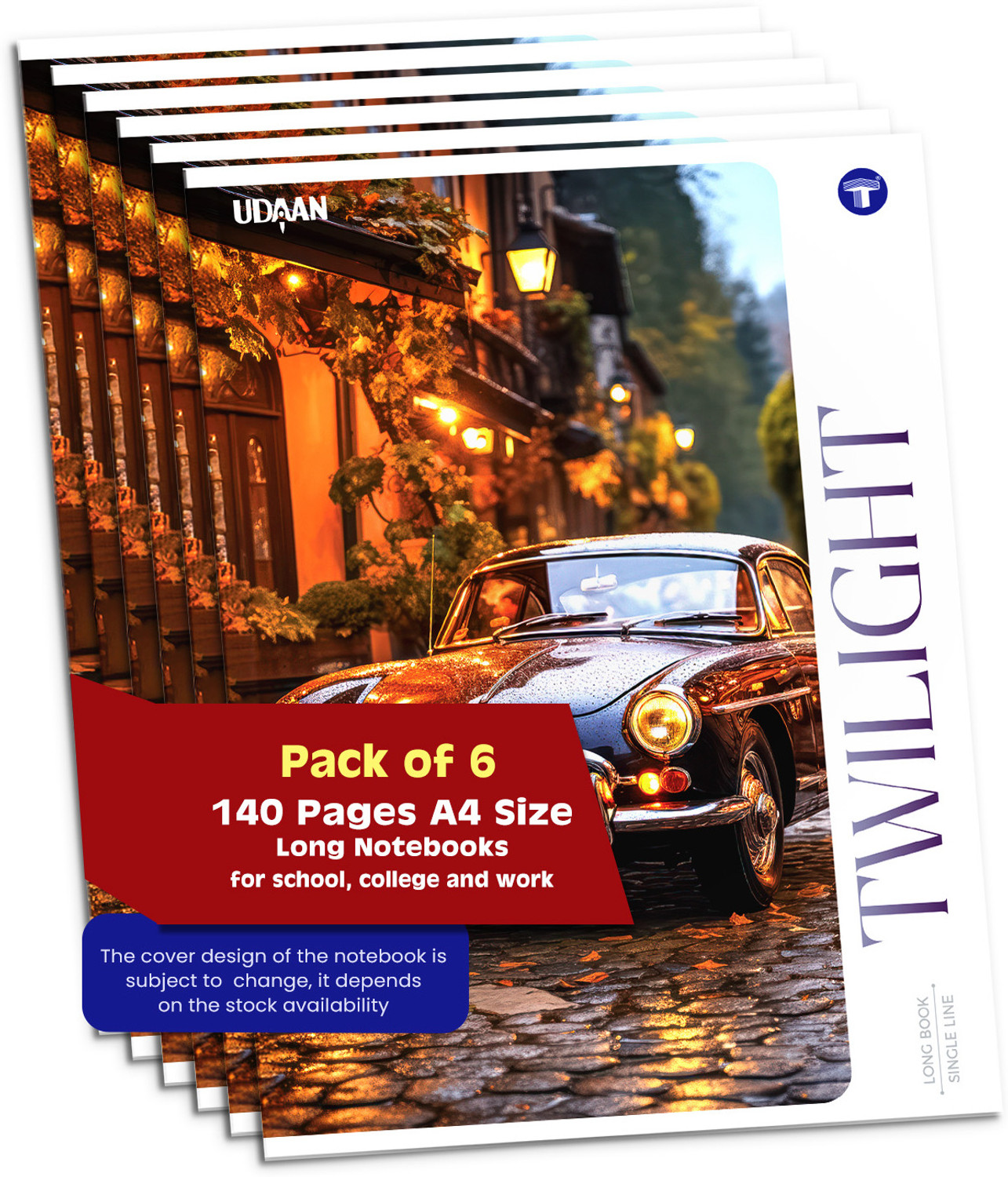 Image of Target Publications Long Notebooks | Nohkalikai Waterfall | A4 Size Copy Set | 21 x 29.7 cm|Set of 6 A4 Notebook Single Line 140 Pages