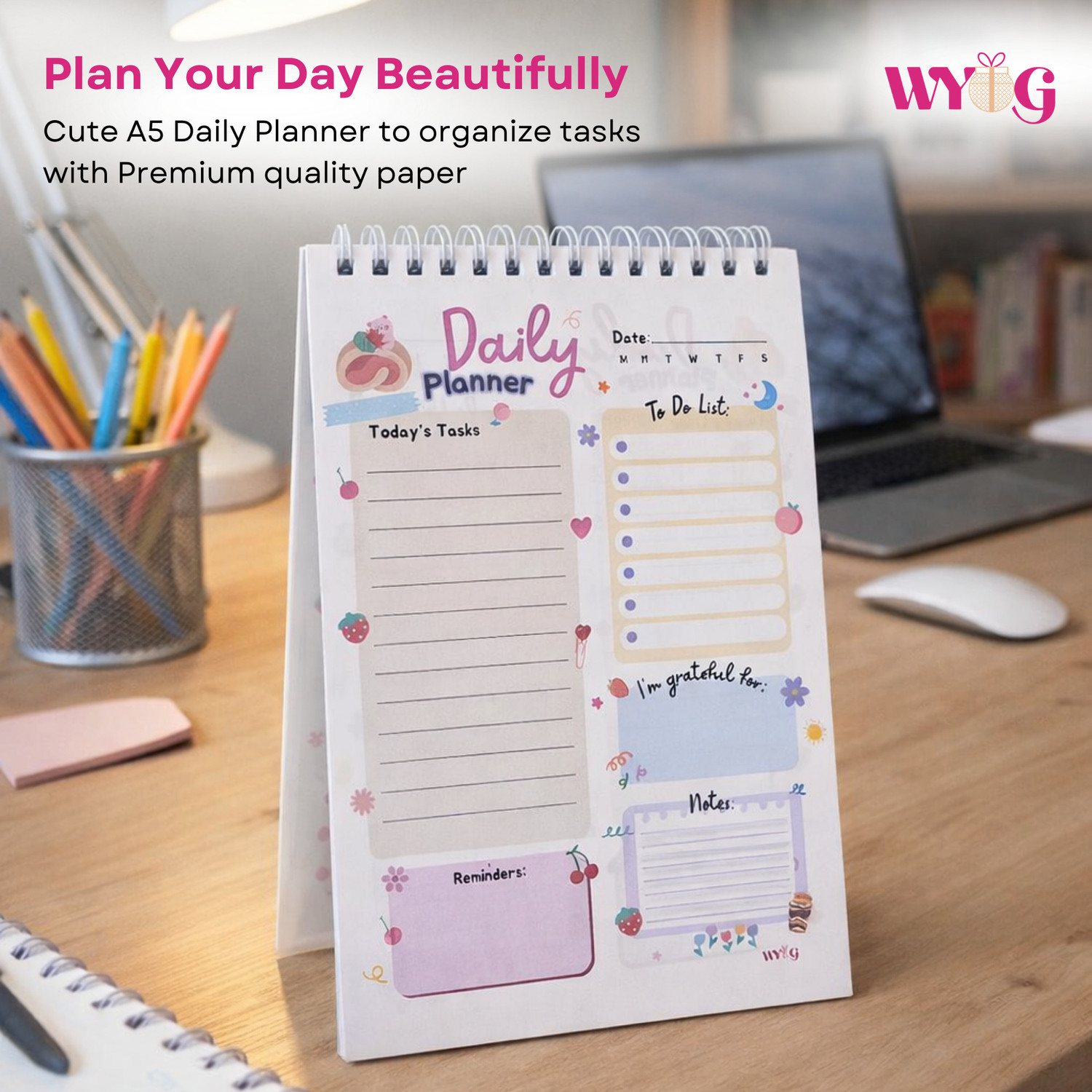 Image of WYOG Daily Planner A5 Planner Spiral Dairy 144 Pages