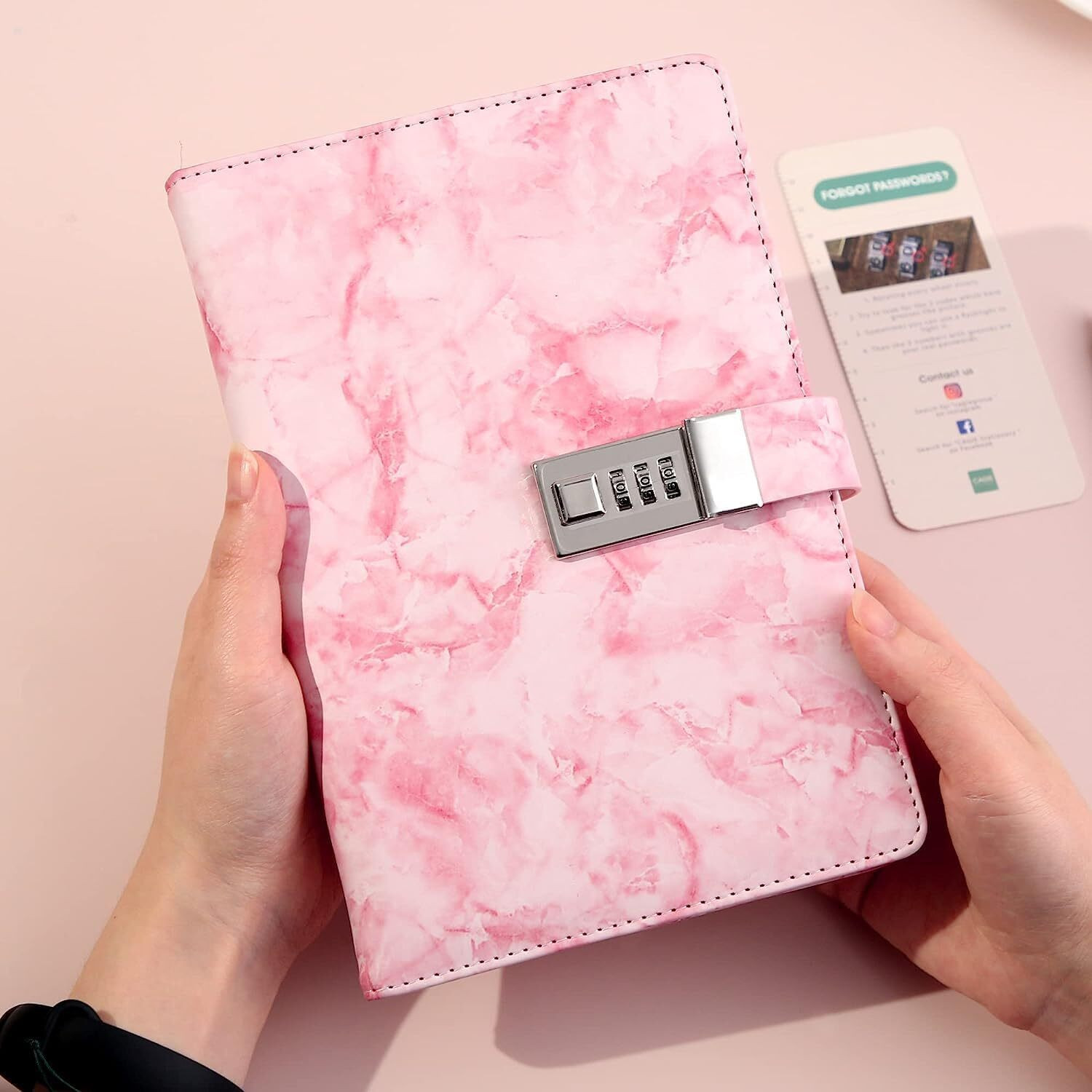 Image of MJKD Secret Diaries Journal with Code Lock A5 Diary Cover Diary Notebook for Teen Girl 200 Pages