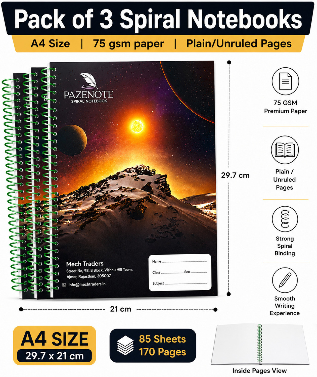 Image of ABC Nature Collection A4 Notebook Unruled 200 Pages