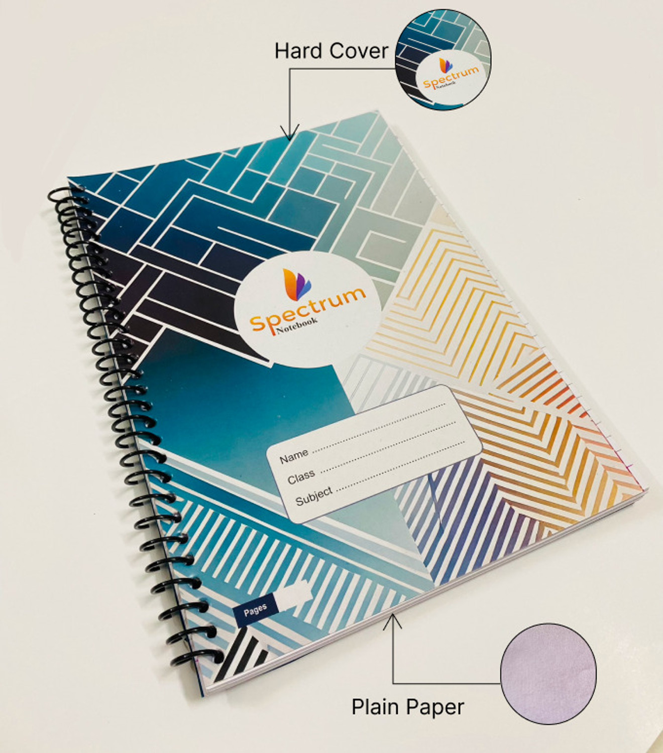 Image of GARGANDASSOCI SPECTRUM A4 Notebook PLAIN AND UNRULLED 140 Pages