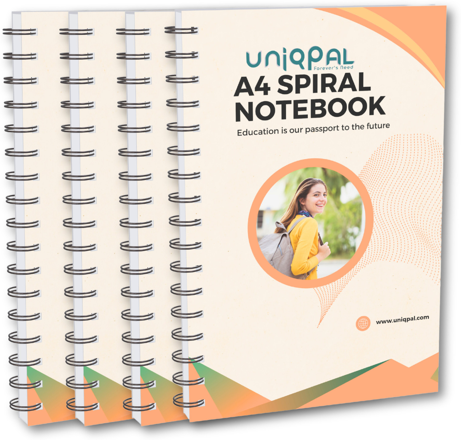 Image of UNIQPAL Plain Spiral notebook | A4 Size(210x297mm) | 75GSM | 800 Pages (200 pages x 4) | A4 Notebook Unruled 800 Pages
