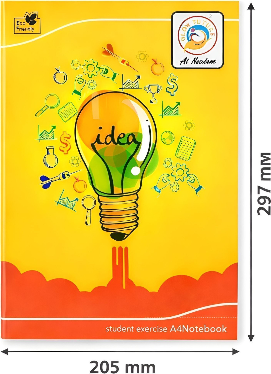 Image of GlowFuture Exercise A4 Notebook Single Line 240 Pages