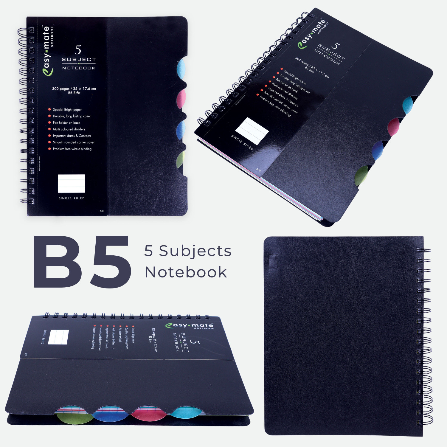 Image of foru Premium 5 Subject B5 Notebook Single 300 Pages