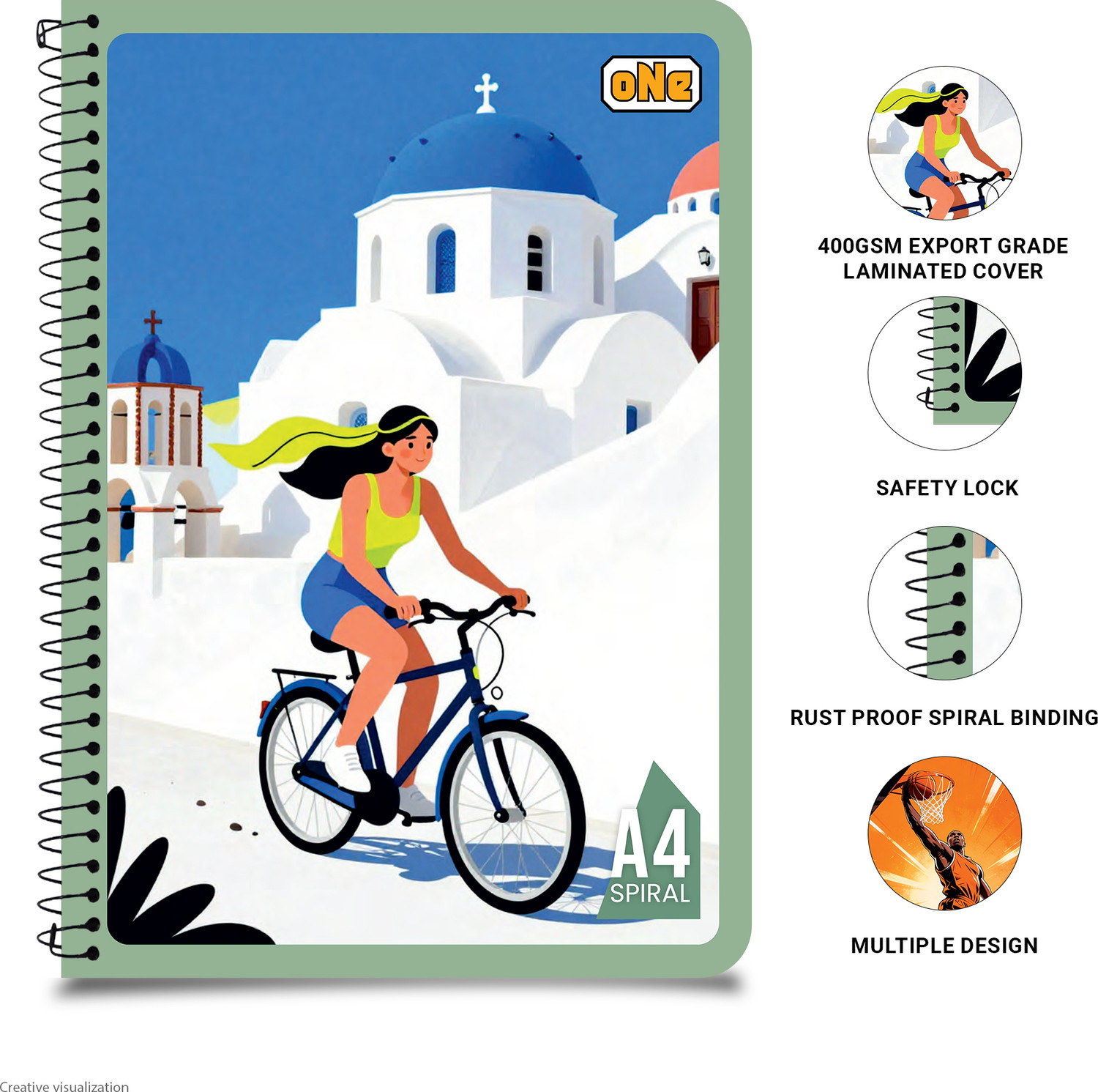Image of NRP oNe Spiral A4 Notebook Single Line 240 Pages
