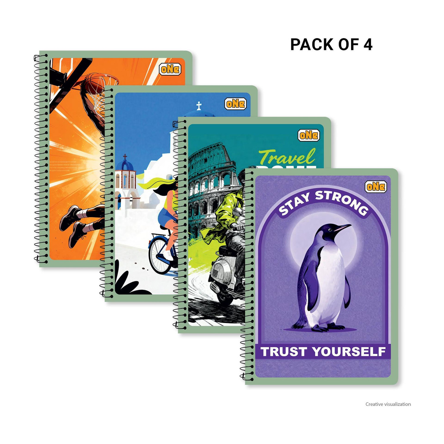 Image of NRP oNe Spiral A4 Notebook Unruled 180 Pages