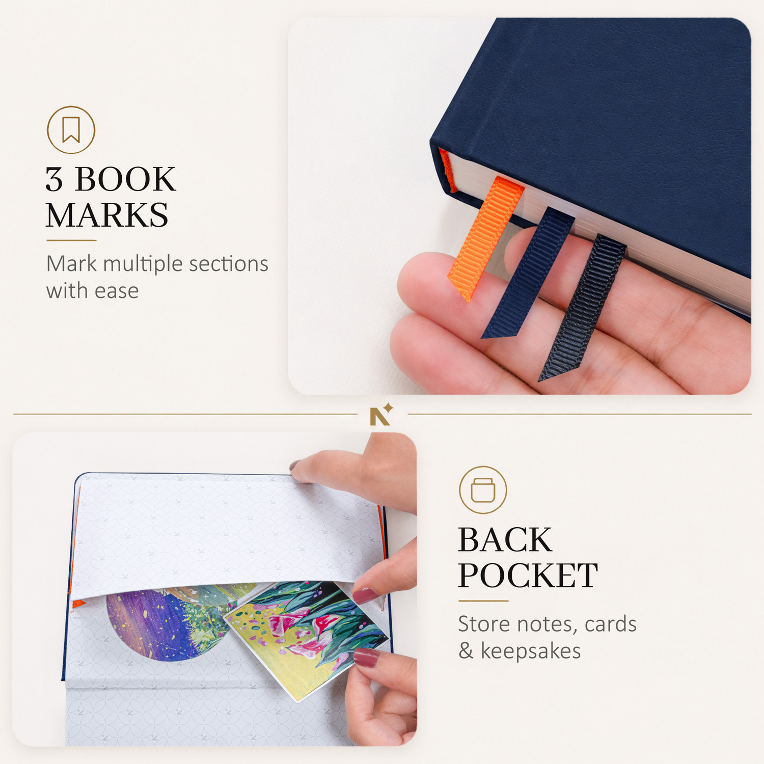 Image of NEORAH 368 Pages-110 Gsm |PAGE A DAY Dot Grid Notebook Journal |Back Pocket|3 Book Mark A5 Journal Dotted 368 Pages