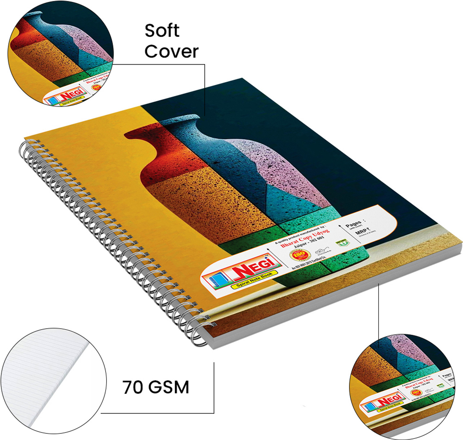 Image of Negi Spiral NoteBook A4 Notebook Single Line Ruled 264 Pages