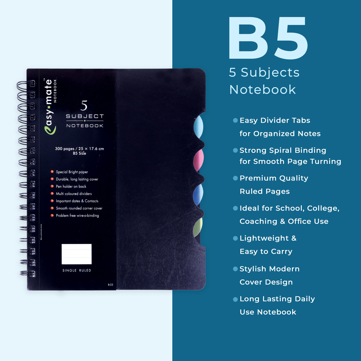 Image of foru Premium 5 Subject B5 Notebook Single 300 Pages