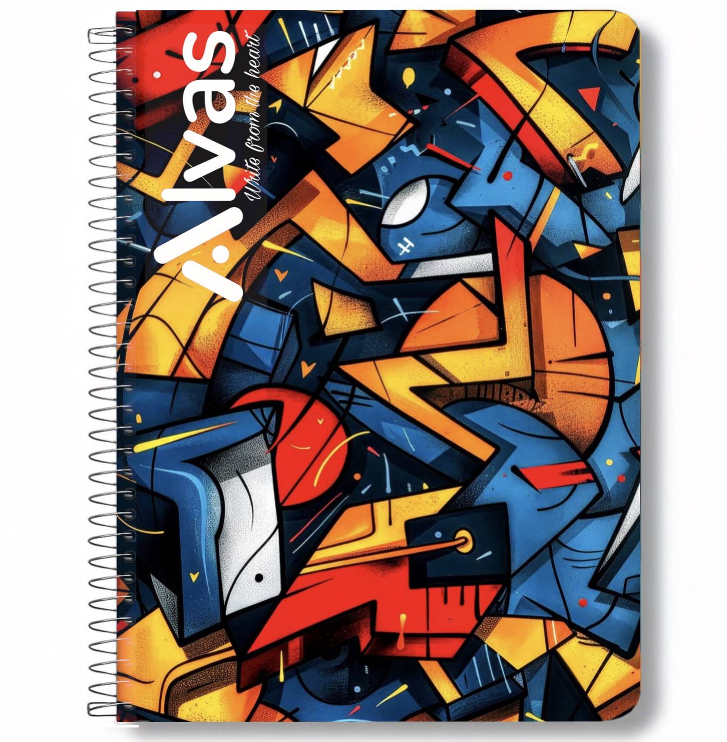 ALVAS Dual Plastic Cover (Front & Back) A4 Notebook Spiral | Unruled | 60 GSM | 200 Pages