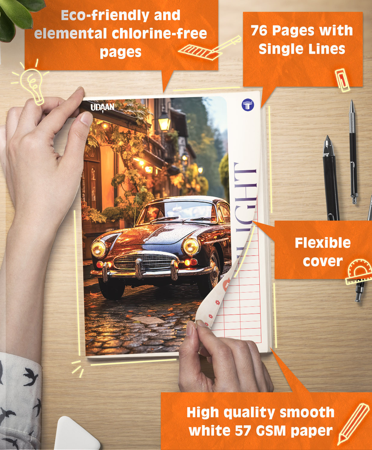 Image of Target Publications A4 Size Long Notebooks | Single Line copy | 76 Pages | 21x29.7 cm | Set of 6 A4 Notebook Single Line 456 Pages