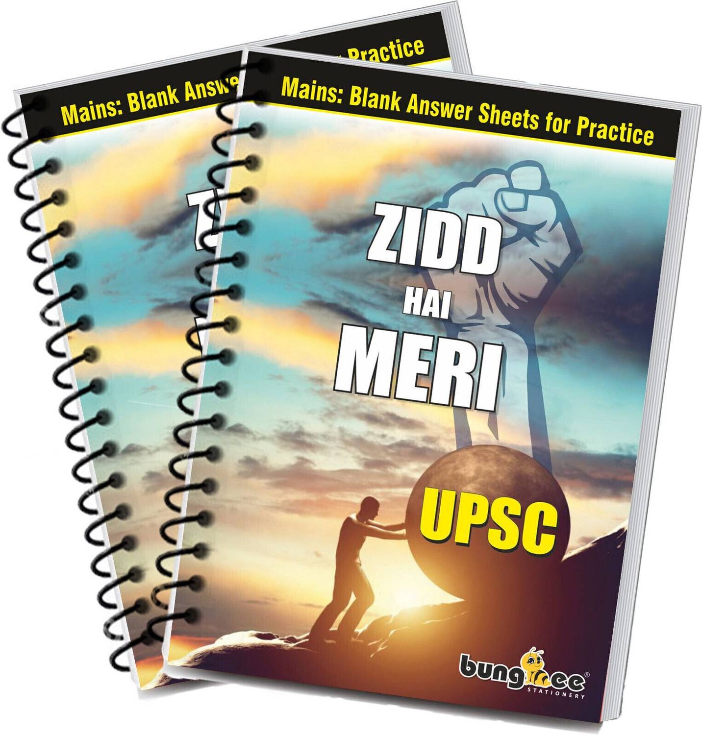 Bungbee UPSC Mains Answer Writing Copy Booklet- Design 2, 210 Pages/ 105 Sheets per Book A4 Notebook Unruled 420 Pages