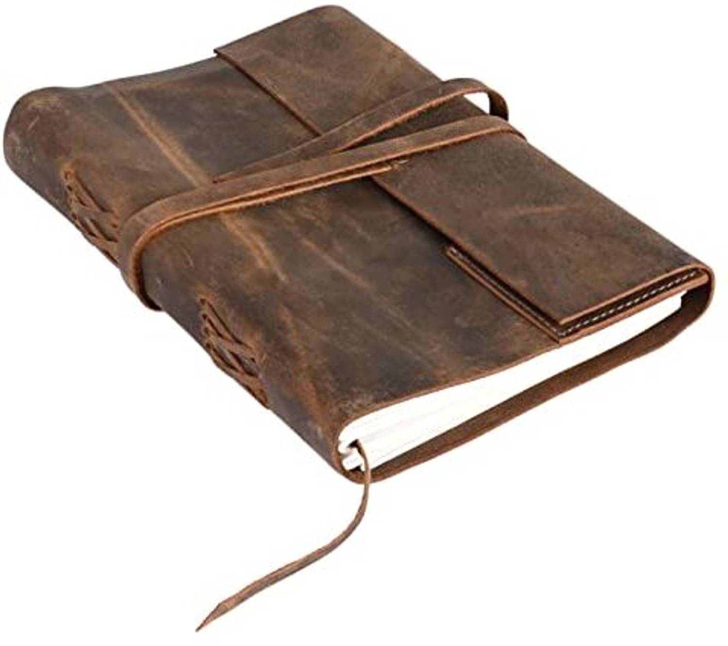 Bonjour Store Leather Drawing Journal Daily Travel Diary, Antique Handmade A5 Diary Ruled 200 Pages