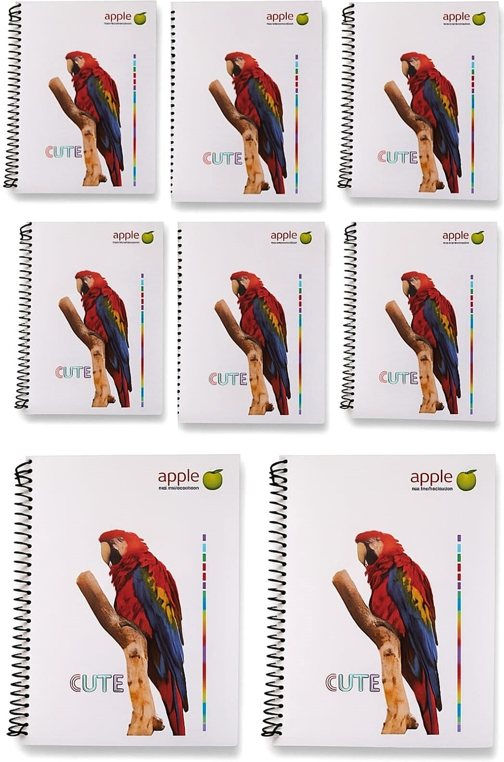 Image of UNIQPAL Cheapest pack of 8 Spiral RULLED Notebook(200pages) A4 Notebook Rulled 200 Pages