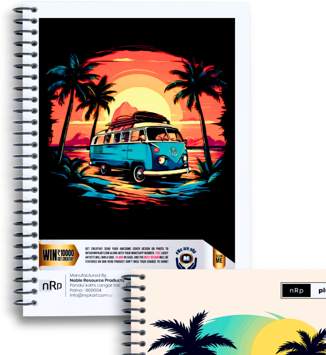 Image of NRP Spiral A4 Notebook Unruled 70 GSM BILT PAPER 500 Pages