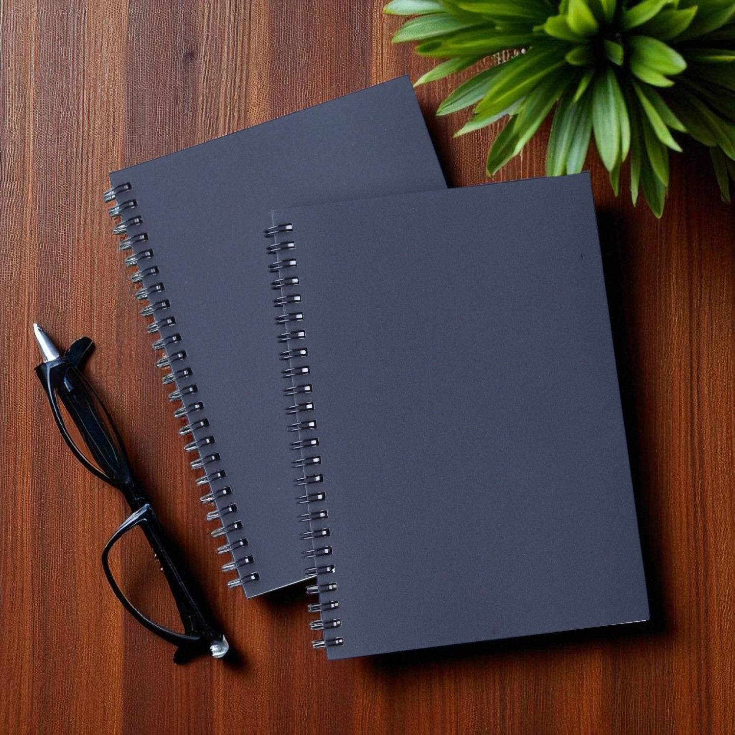 Image of INNAXA A4 Square Grid Black Spiral Notebook A4 Notebook Grid 120 Pages