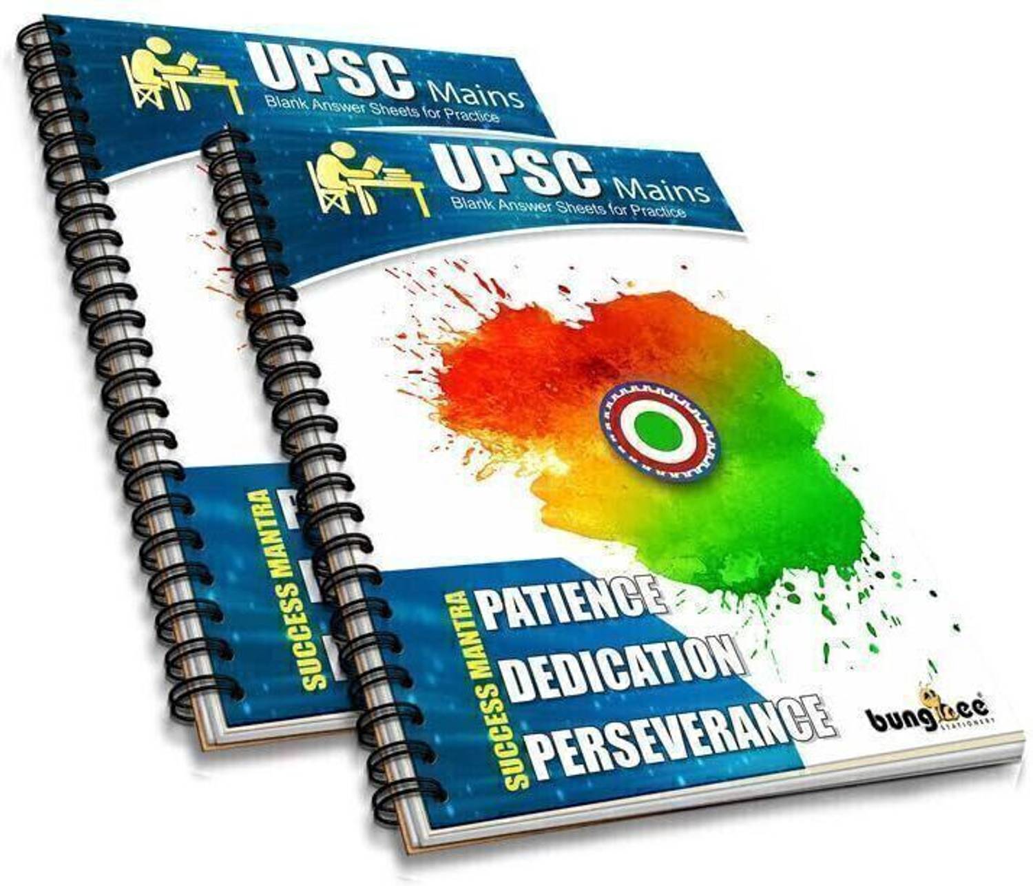 Bungbee UPSC Mains Answer Writing Copy Booklet- Design 1, 210 Pages/ 105 Sheets per Book A4 Notebook Unruled 420 Pages