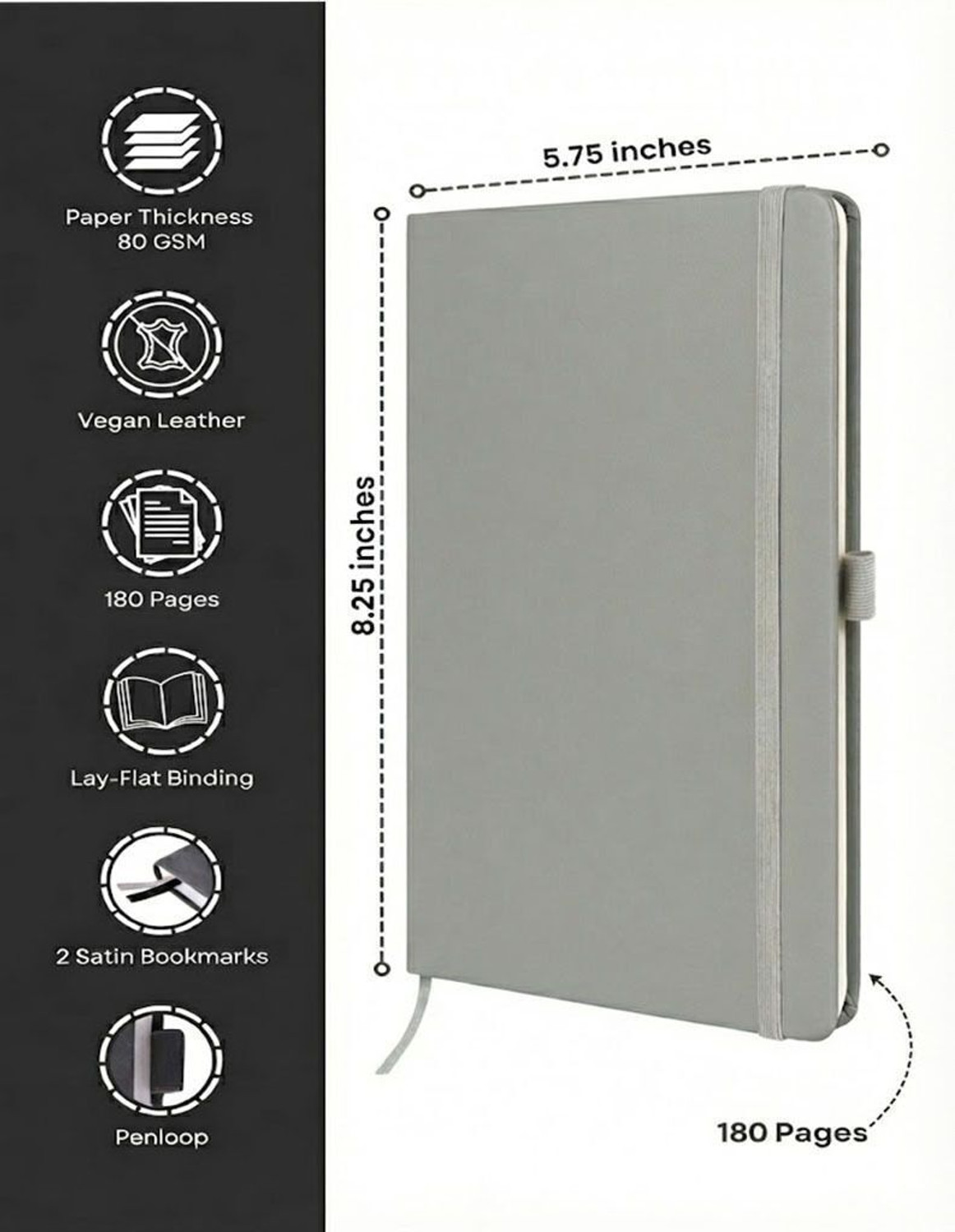 Image of FORU Diary 2026 A5 Diary yes 180 Pages (Gray)