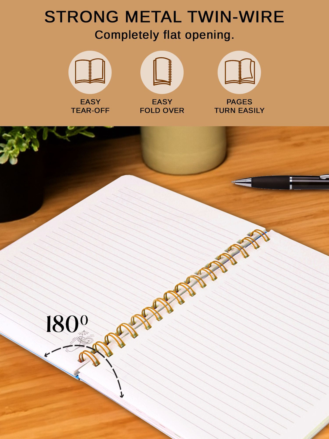 Image of Doodle Floral Pop Wiro Bound Notebook with Bookmark Dangler and Two Sticker Sheets B5 Diary Ruled 160 Pages