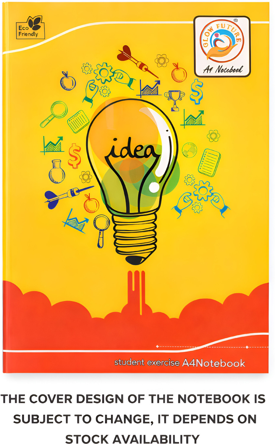 Image of GlowFuture Exercise A4 Notebook Single Line 240 Pages