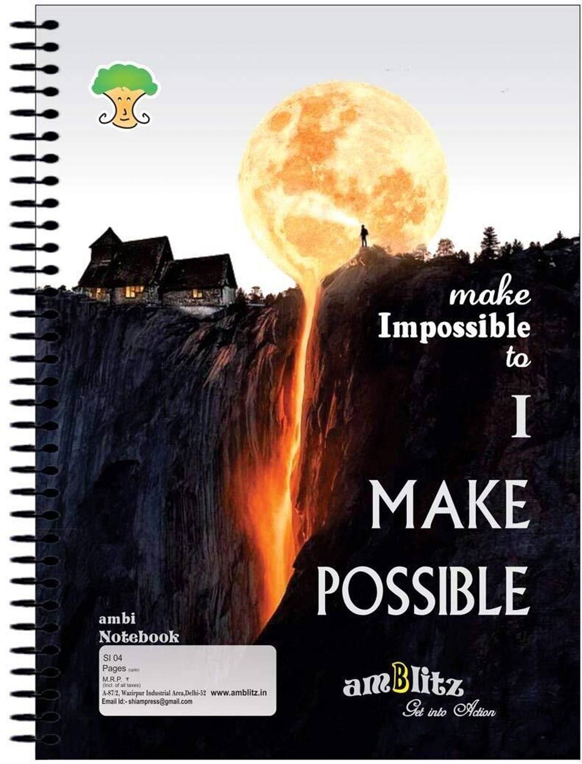 amblitz Spiral Notebook A4 Diary Ruled 600 Pages