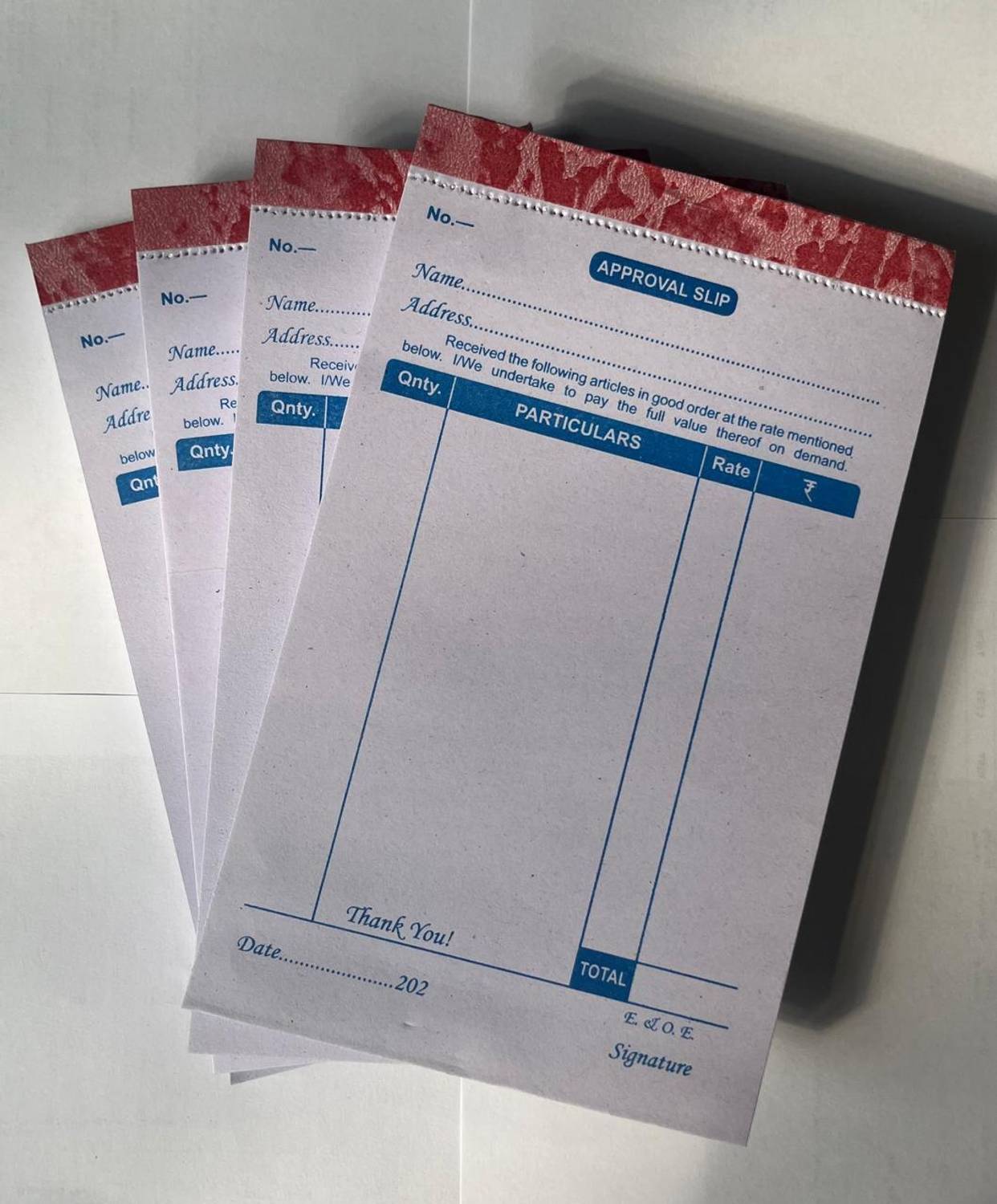 ANITA RETAILS Approval Slip - Estimate Slip - 80 Pages(Pack of -4) Carbonless Cash Register Paper