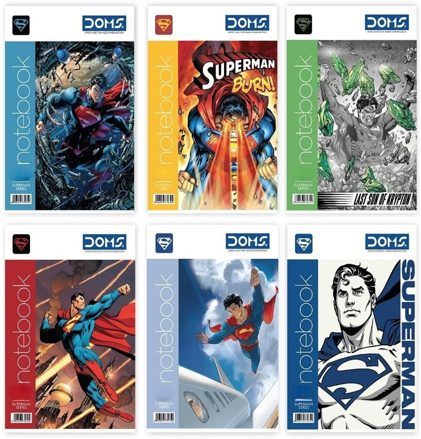 Image of DOMS Long size Ruled Note book | 160 pages | Superman series | Cover Image may vary| Regular Notebook | SINGLE LINE | 160 Pages
