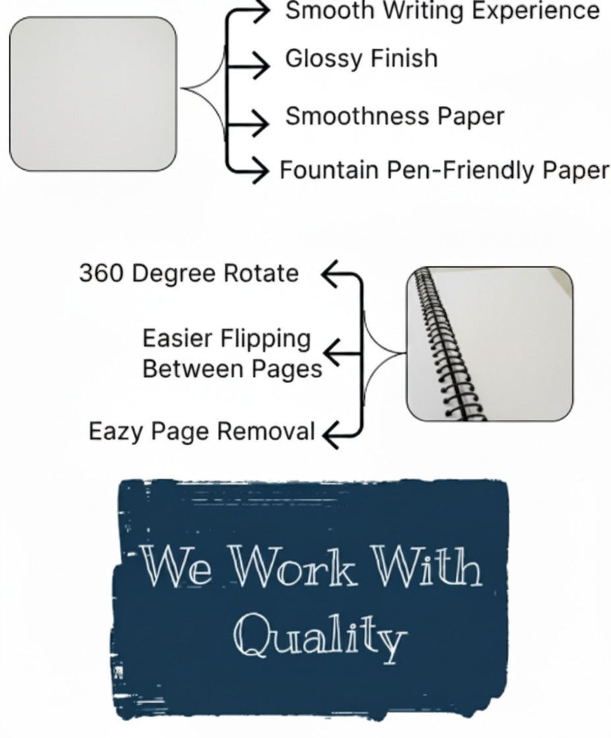 Image of UNIQPAL Premium A4 notebook 200 page each A4 Notebook UNRULED / PLAIN 200 Pages