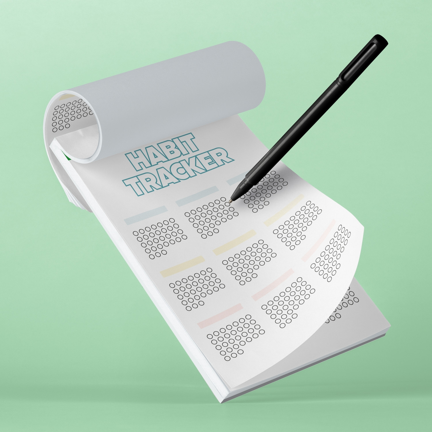 Image of Mimikry Habit Tracker Undated 120 GSM Tear-Off Planning Sheets, Checklist Productivity A5 Note Pad Multi-Sectional 12 Pages