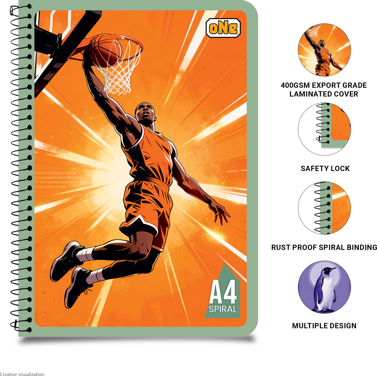 Image of NRP oNe Spiral A4 Notebook Unruled 180 Pages