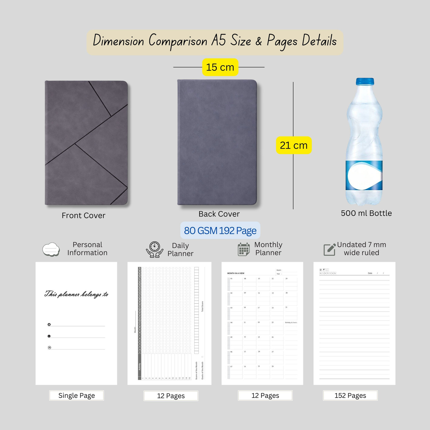 Image of CRAFTOPIX Craft Paper A5 Diary Ruling 192 Pages
