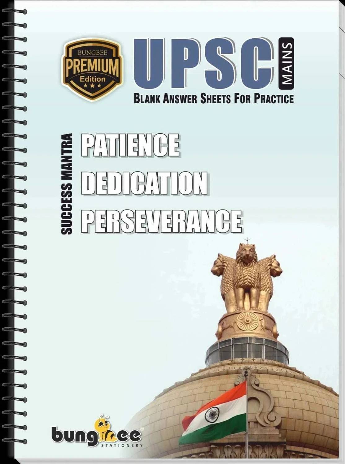 Bungbee UPSC Answer Writing Booklet Design 4 Premium Edition Thick Paper 80 Sheet A4 Notebook for practicing Mains 160 Pages