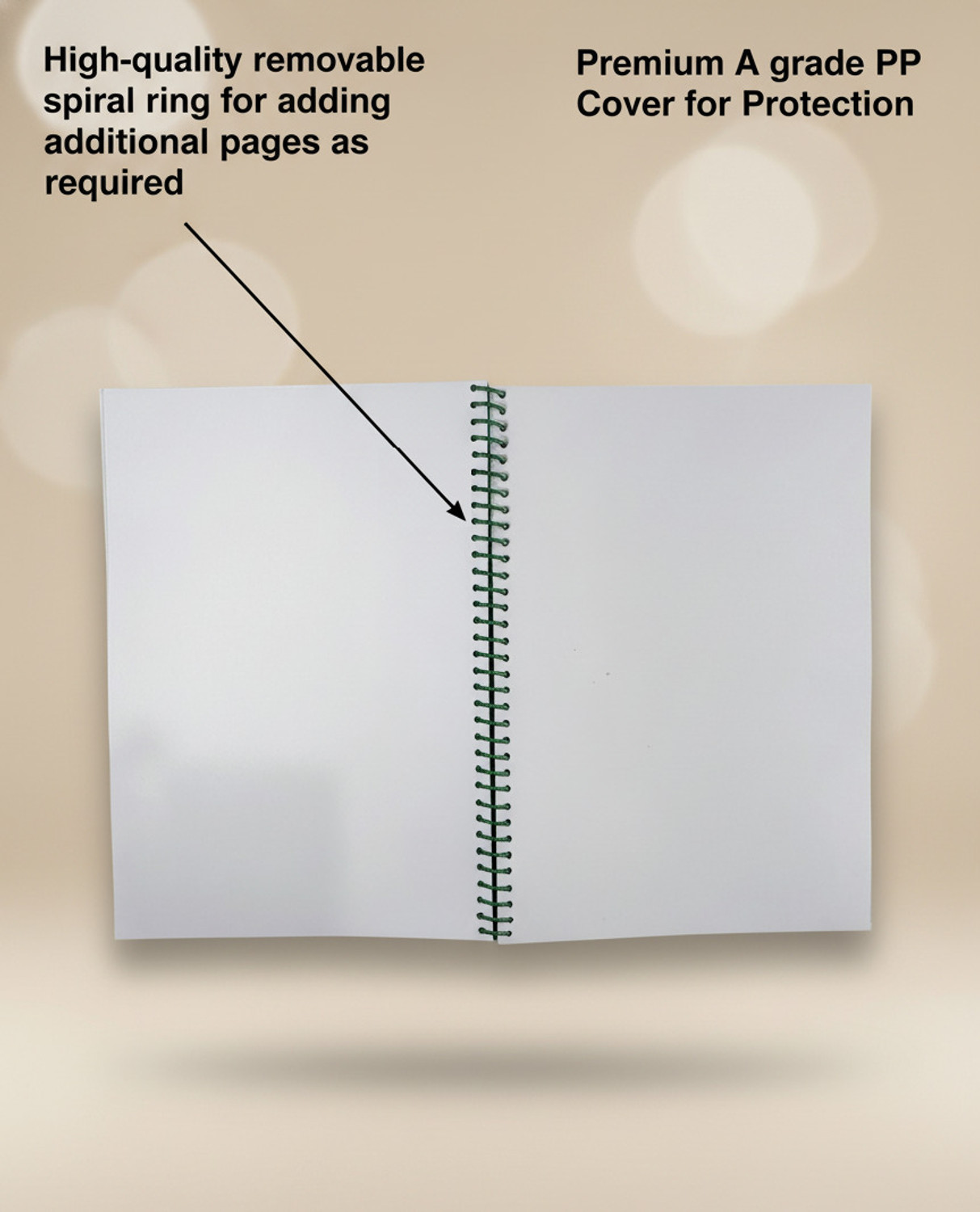 Image of pazenote Spiral Notebook A4 Notebook UNRULED /PLAIN 200 Pages