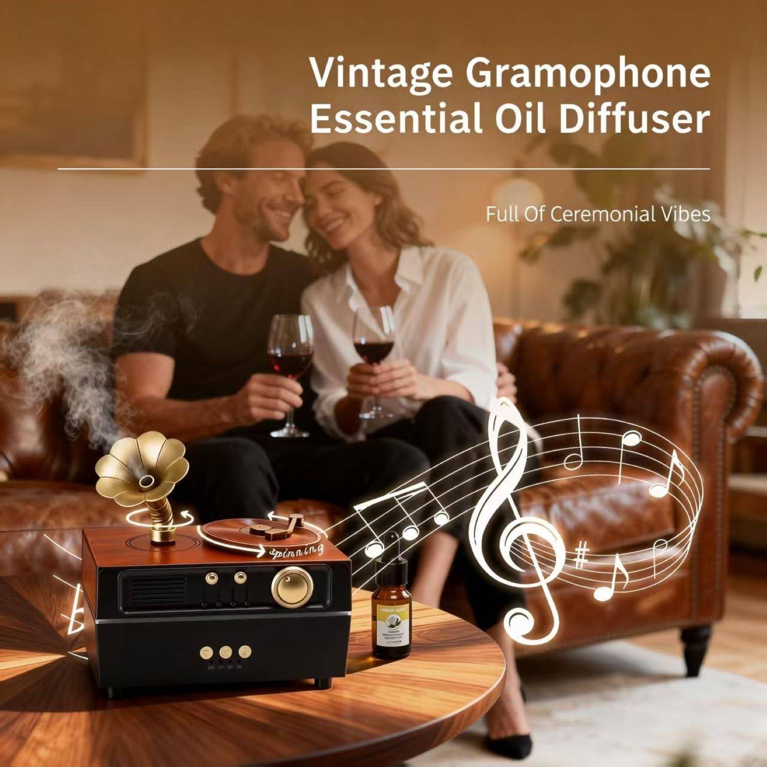 Inditradition Bluetooth Retro Gramophone Aroma Diffuser - Image 2