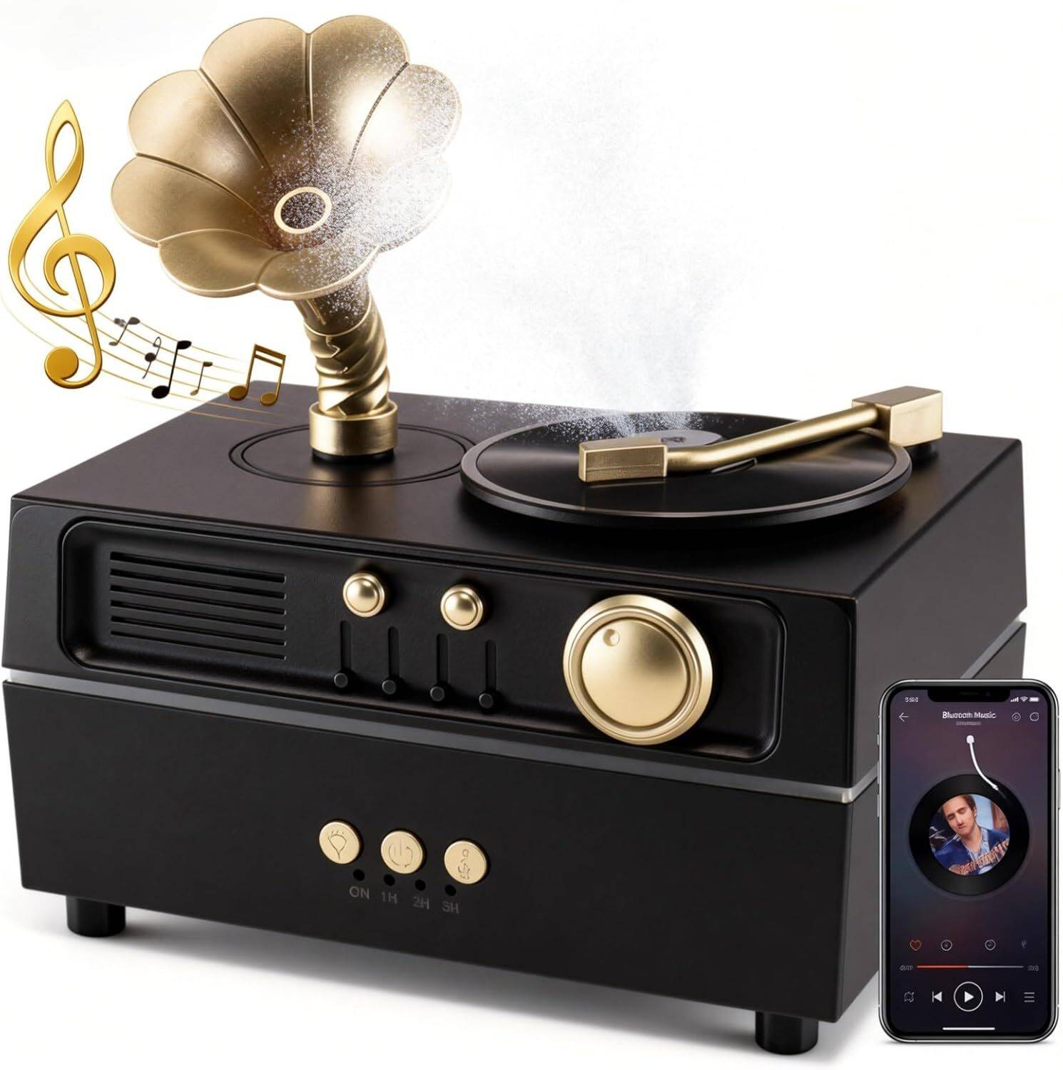 Inditradition Bluetooth Retro Gramophone Aroma Diffuser - Image 1