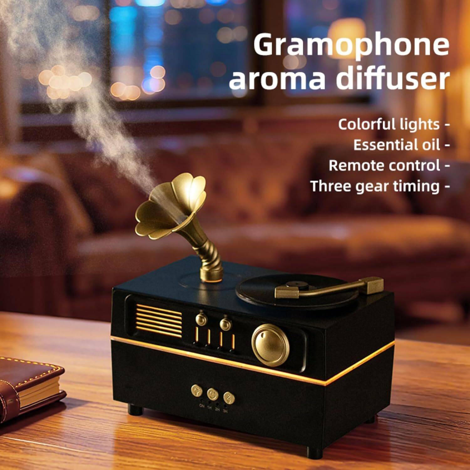 Inditradition Bluetooth Retro Gramophone Aroma Diffuser - Image 3