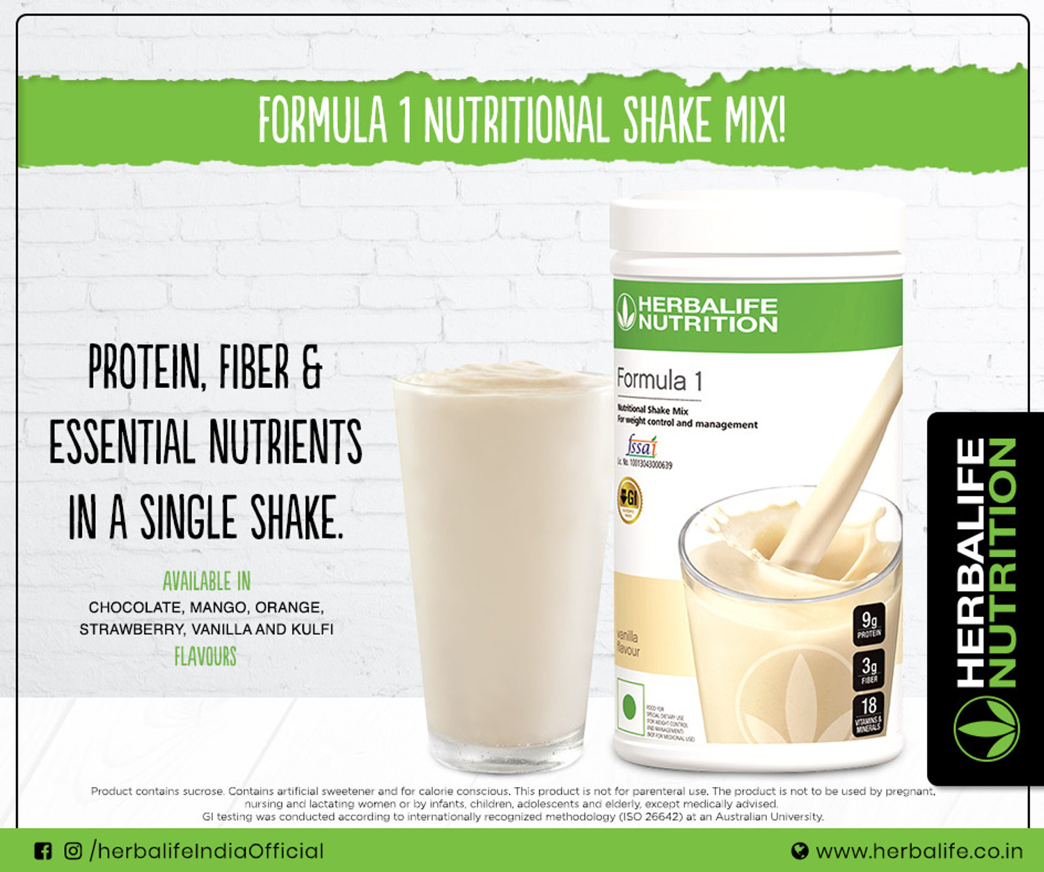 Image of Herbalife Nutrition Formula 1 shake Vanilla 500gm Vanilla Powder