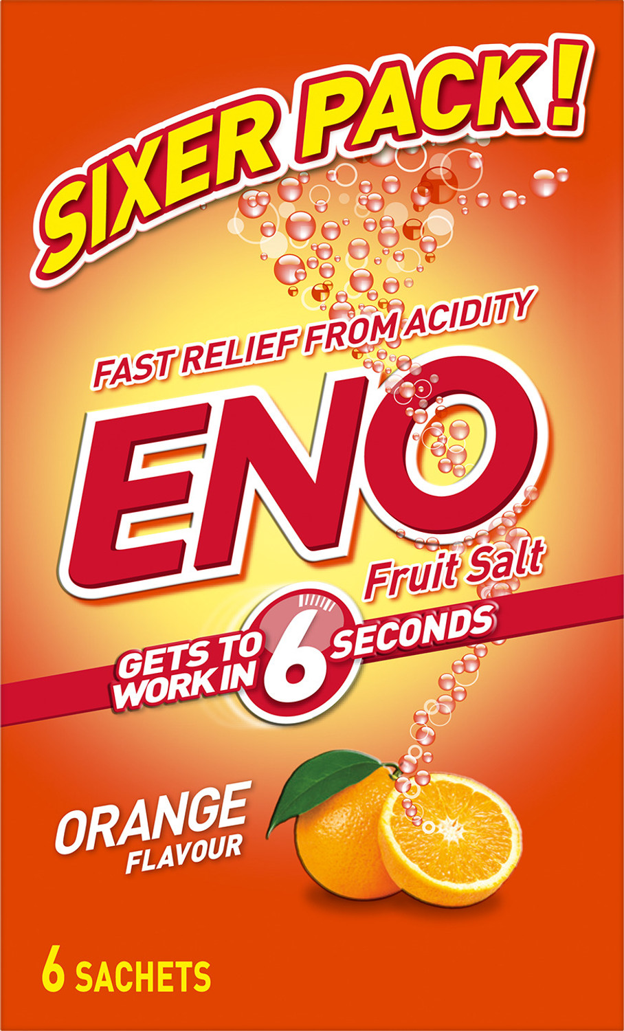 Image of Eno Ayurvedic Antacid, Gets to Work in 6 Secs for Instant Acidity Relief - Pack of 6 Orange Powder