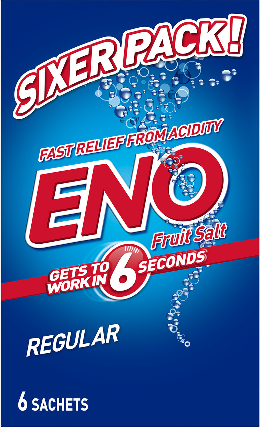 Image of Eno Ayurvedic Antacid, Gets to Work in 6 Secs for Instant Acidity Relief - Pack of 6 Powder