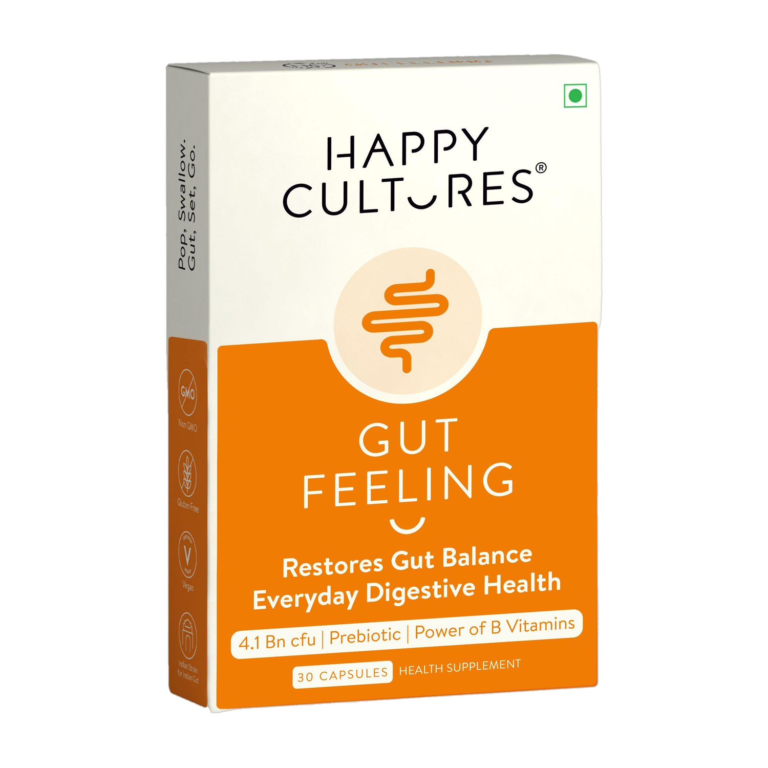 Image of Velbiom Happy Cultures Gut FeelingDaily Probiotic&Prebiotic SupplementDigestive Health Unflavoured Capsules
